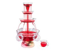 LIALIYA 3-Tier Partito Vino Fontana, plastica LED Light-Up Bere Fontana con 5 Coppe, per Vintage Giochi Alcolici/Bar/Partito della casa USA, Contiene 1,5 galloni