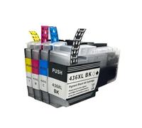 LIALTAOYA Cartuccia d'inchiostro for B-rother MFC-J4340DW MFC J4440DW J4540DW J5855DW J5955DW J6555DW J6955DW J6957DW LC436 LC436XL(1SET(KCMY))