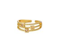 LIALTAOYA Lo zircone squisito dell'acciaio inossidabile squilla il commercio all'ingrosso versatile Dropshipping dei gioielli versatili classici regolabili alla moda di colore dell'oro(JZ8354G)