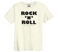 Liam Gallagher Rock N Roll T-Shirt Vintage Amplified Bianco Amplificato