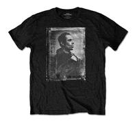 Liam Gallagher T Shirt Monochrome Portrait Logo Nuovo Ufficiale Nero Size S
