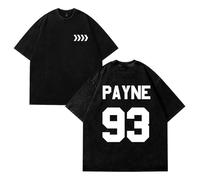 Liam Payne Tribute Rapper Payne 93 Merch T-Shirt Girocollo Manica Corta Uomo/Donna Cotone Vintage Wash Tee, Nero-R246240, L