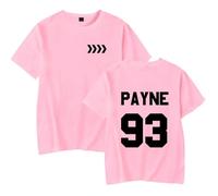Liam Payne Tribute T-Shirt Rapper Payne 93 tee Manica Corta Girocollo Maglietta Uomo/Donna Hip Hop Top, Rosa-R243737, L