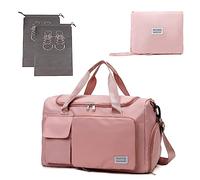 LIAMERHE Borsone da Viaggio Pieghevole 35L Borsa Sportiva Impermeabile da Donna con Scomparto Scarpe Weekender con Scomparto per l'umido Grande Capacità Borsa da Viaggio Duffel per Sport/Viaggi