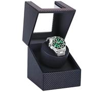 Lian Caricatore per orologio singolo con motore silenzioso, per uomini e | Espositore automatico rotante per orologi meccanici, in pelle di coccodrillo, colore nero