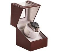 Lian Caricatore per orologio singolo con motore silenzioso, per uomini e | Espositore automatico rotante per orologi meccanici, in pelle di coccodrillo, colore nero