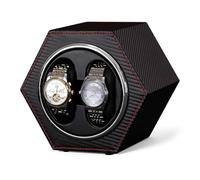 Lian Doppio avvolgitore automatico per orologi con silenzioso motore giapponese Mabuchi scatola per orologi in PU per Rolex uomo e donna regalo di compleanno, anniversario, San Valentino, Fibra di