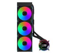 Lian Li Hydroshift II 360 CL RGB Liquid CPU Cooler - 360 mm AIO - 3 ventole 120 RGB - Schermo LCD IPS da 2,1" - 3 modalità di controllo - Morsetto tubi flessibili - LGA 1851/1700, AMD AM5/AM4 - Nero