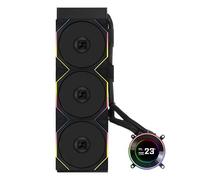 Lian Li Hydroshift II 360 TL RGB Liquid CPU Cooler - 360 mm AIO - 3 ventole 120 RGB - Schermo LCD IPS da 2,1" - 3 modalità di controllo - Morsetto tubi flessibili - LGA 1851/1700, AMD AM5/AM4 - Nero