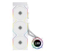Lian Li HydroShift II-C LCD 360TL Flex 360mm AIO CPU Cooler, Bianco | AIO da 360 mm con LCD IPS da 2,1", 3 ventole TL120 Flex ARGB, design a margherita e supporto socket Intel/AMD (HS2LCD36TFW)