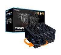 Lian Li RS1000G - Alimentatore ATX 3.1 da 1000 W (ingresso CA a 90° con spostamento rotazionale) con hub ventola USB, 80 Plus Gold, predisposto per PCIe 5.1, cavo nativo 12V-2x6, completamente