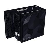 Lian Li Serie Edge - Alimentatore modulare completo da 1200 W (hub USB ventola incluso) - Oro - ATX 3.1 - Supporto PCIE 5.1 - Connettore 12V-2x6 - Design a forma di L per case a doppia camera - Nero