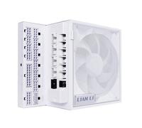 Lian Li Serie Edge - Alimentatore modulare completo da 1200 W (hub USB ventola incluso) - Oro - ATX 3.1 - Supporto PCIE 5.1 - Connettore 12V-2x6 - Design a L per case a doppia camera - Bianco