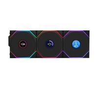 Lian Li UNI Fan TL LCD Wireless 120-Triple Pack-2.4 GHz Wireless Signal ARGB Fan-Infinity Mirror-Daisy-Chain Design-Personalizzabile Effetti di Luce Controller Incluso & Necessario - Nero (12TLLCD1W3B