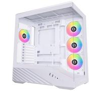 Lian Li V100 Mid Tower Case - Bianco, supporto ATX, pannello frontale in rete, vetro temperato, USB-C, pannello laterale senza attrezzi