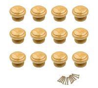 LIANCHEN 12 pezzi Bianca Pomelli per Porta in Legno Rotondo Manopole Bianche Pomelli Bianchi Legno per Mobili, armadio (Giallo, 34mm)