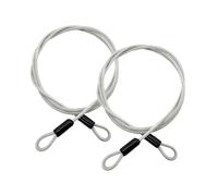 LIANCHEN 2 Pezzi 5 mm Cavo in Acciaio Intrecciato a Doppio Anello Sport Flessibile Cavo di Sicurezza in Acciaio con Rivestimento per Bicicletta, Casco Della, Bagagli, Lunghezza: 2 m (Argento 5mm)