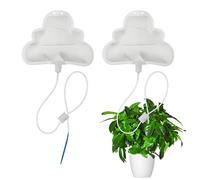 LIANCHEN 2 Pezzi Sistema di Irrigazione Automatica per Piante da 500ml Sacchetti Irrigazione per Piante a forma di nuvola con Flusso Regolabile Adatto per Piante in Vaso da Interno ed Esterno (Bianco)