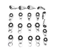 LIANCHEN 20 Pezzi Occhi Guide per Canne da Pesca Anelli Superiori Accessori per la Riparazione della Pesca in zattera Guide telescopiche per canne da Pesca Set per la Pesca, 10 Misure (Argent)