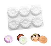 LIANCHEN 6 Fori Margherita Muffa Della Torta Fiori Stampo in Silicone Mousse Stampi 3D Diy Candela Sapone Della Muffa Desert Making Stampo Antiaderente Stampi per Cioccolato, Torta, Sapone (Bianco)
