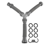 LIANFOND Kit di scarico doppio per lavello regolabile con sifone flessibile 1-1 2 1-1 4 pollici, estensibile 20-80 cm, plastica, grigio, include 3 tubi P-Trap, connettore a T, guarnizioni con fibbie