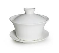 Liang baobao Set da tè tradizionale Gaiwan con coperchio e piattino, tazza da tè cinese classica in porcellana, 200 ml, bianco