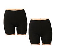 Liang Rou Ultra Sottili Elasticizzati Semplici Corti Leggins da Donna Confezione da 2 Nero S