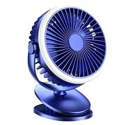 LIANGGM Piccolo Ventilatore, Ventilatore Personale Per Scrivania Ventola Di Raffreddamento Portatile Con Ventola USB A 4 Velocità Con Morsetto Robusto Compatto,Viaggi(Blue)