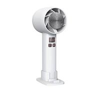 LIANGGM Piccolo Ventilatore, Ventilatore Portatile Ricaricabile Ventilatore Silenzioso Ventilatore Portatile Con Display Digitale Soffia 3 Velocità Compatto,Viaggi(White)