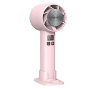 LIANGGM Piccolo Ventilatore, Ventilatore Portatile Ricaricabile Ventilatore Silenzioso Ventilatore Portatile Con Display Digitale Soffia 3 Velocità Compatto,Viaggi(Pink)