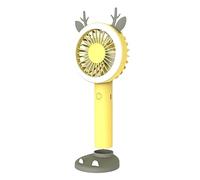 LIANGGM Piccolo Ventilatore, Ventilatore Portatile Ventilatore Da Scrivania Portatile Con Luce Notturna Ventola Di Raffreddamento USB A 3 Velocità Per La Casa Compatto,Viaggi(Yellow)