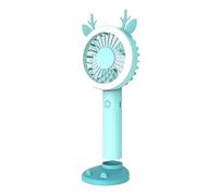 LIANGGM Piccolo Ventilatore, Ventilatore Portatile Ventilatore Da Scrivania Portatile Con Luce Notturna Ventola Di Raffreddamento USB A 3 Velocità Per La Casa Compatto,Viaggi(Blue)
