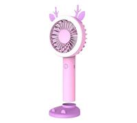 LIANGGM Piccolo Ventilatore, Ventilatore Portatile Ventilatore Da Scrivania Portatile Con Luce Notturna Ventola Di Raffreddamento USB A 3 Velocità Per La Casa Compatto,Viaggi(Purple)