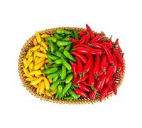 LIANGQI 60 pezzi Artificiale Peperoncino Finto Peperoncini Verdure Finte Decorazioni Durevole e pratico Adatto per arredare case, negozi, alimentari, fruttivendoli, panifici(giallo, rosso, verde)