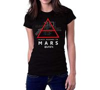 LIANGSHUANG Maglietta da donna con logo 30 Thirty Seconds to Mars Symbol 30Stm, Nero , L