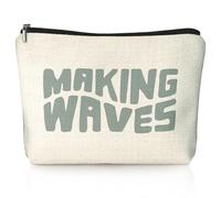 LIANGW Coquette Pink Bow Christian Makeup Bag, Faith Over Fear Pink Girly Trousse per cosmetici da donna, con dedica della Bibbia cristiana, idea regalo per donne, astuccio estetico con cerniera, 02