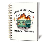 LIANGW Dumpster Fire Notebook Journal, Funny This Little Light of Mine Dumpster Fire Notebook, Dumpster Fire Gifts, Divertente regalo per ufficio per colleghi, forniture per ufficio divertente, 14 x