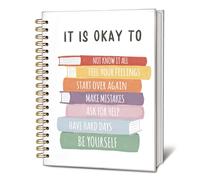 LIANGW It is Okay to Mental Health Journal, quaderni ispiratori, diario terapeutico per la salute mentale, regali per consulenti di salute mentale, diario a spirale con copertina rigida, 14 x 20 cm