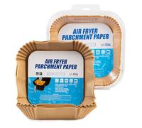 LiangYuanZen 100 pezzi di carta da forno 20 x 20 cm per friggitrice ad aria calda, per friggitrice ad aria calda da 5 a 7,5 l, 20 - 25 cm, senza BPA, carta da forno Airfryer, antiaderente