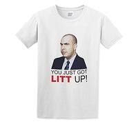LIANGZHOU Suits You Just Got Litt Up Quality Men Cotton Blend T-Shirt White M