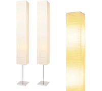 lianheng Lampada Carta di Riso, Bianco Quadrato Paralume Lampada da Terra, Paralume di Ricambio per Camera da Letto, Pulsante a Pedale, Altezza 150 cm(2 Pack)