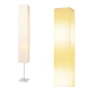 Lianheng Lampada da Terra con Paralume in Carta di Riso, Lanterna Giapponese per Camera da Letto, Ufficio - Beige (Quadrato)