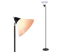 lianheng Lampade Da Terra A Torcia, Lampada Da Terra In Piedi Con Testa Luminosa Ruotabile, Paralume Bianco Resistente Alle Cadute, Interruttore Rotante