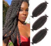 Lianlian Extension di capelli afro pre-separati, 61 cm, pre-separati, confezione da 3 pezzi, per trecce Marley Twist, pre-lanuginate, afro crespi e crespi (61 cm, 4#)