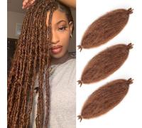 Lianlian Extension di capelli afro pre-separati, 61 cm, pre-separati, confezione da 3 pezzi, per trecce Marley Twist, pre-lanuginate, afro crespi e crespi (61 cm, 30#)