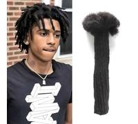 lianlian Extension per dreadlock in veri capelli umani di spessore 0,6 cm, per uomo/donna, 20,3 cm, 10 fili per tutta la testa, realizzate a mano, permanenti, possono essere tinti, decolorati