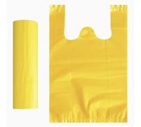 Lianpak 100 sacchetti trasparenti extra forti gialli trasparenti con manici, 38,1 x 50,8 x 61 cm, riutilizzabili, resistenti agli strappi, riciclati
