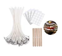 LIANRISES 100 Pezzi Stoppini Per Candele Fai Da Te 10cm Stoppini Candele Stoppino Per Candele Kit Candele Fai Da Te Stoppino Per Candele Senza Fumo 5 Pezzi Supporti Per Lampade 100 Pezzi Adesivi