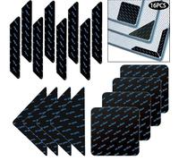 LIANRISES 16 Pezzi Antiscivolo per Tappeti Nero Feltrini, Ferma Tappeto, Tappetini Antiscivolo per Moquette, Pavimento in Legno Stratificato Piastrelle, Scale, Porta, Lavabile, Riutilizzabile