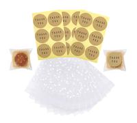 LIANRISES 200 Sacchetti Trasparenti Per Confetti, 5.5x5.5+2.5cm Bustine Trasparenti Richiudibili Bustine Trasparenti Per Caramelle, Sacchetti Cellophane Trasparenti con Chiusura Adesiva e 48 Adesivi